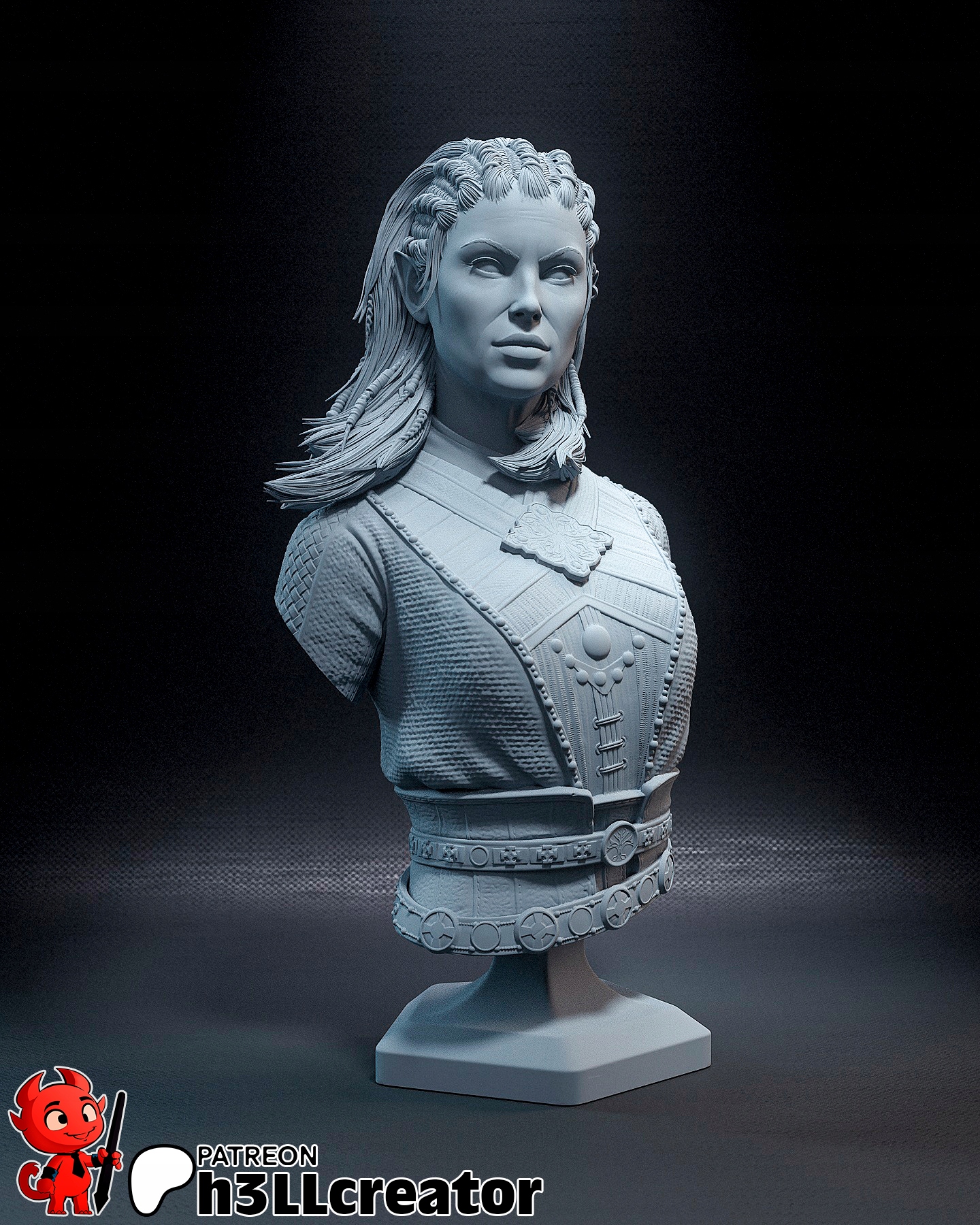 Figurka Jaheira Baldur’s Gate 3 Popiersie H3ll Creator 3D tisk 14K Dárek