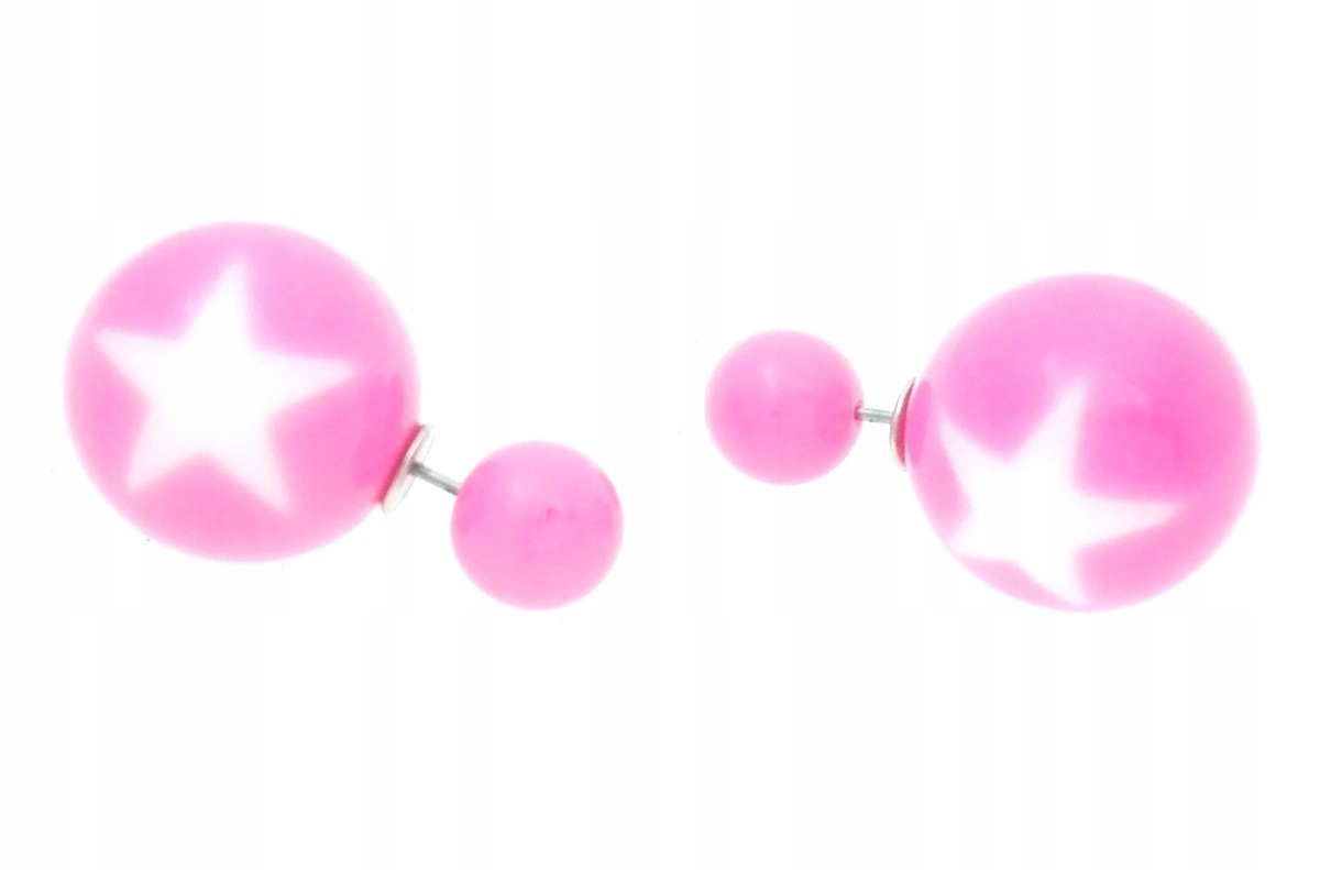 

Kolczyki kule tribal gwiazdki jasnoróżowe stars