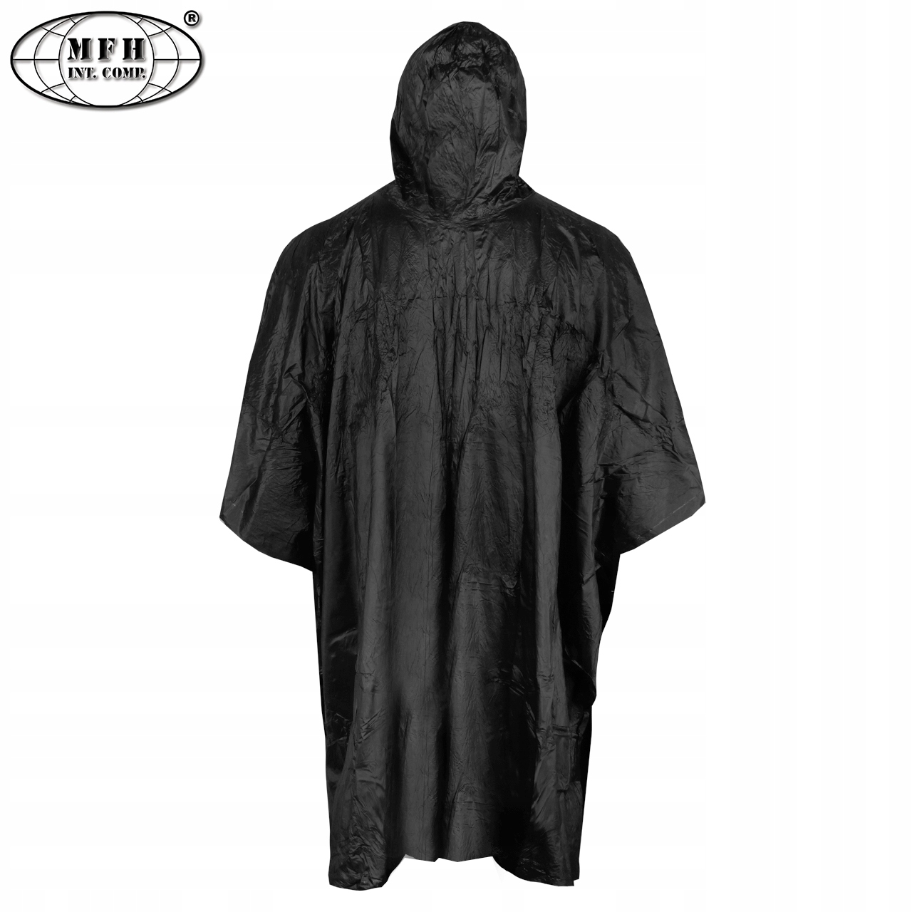 Peleryna Przeciwdeszczowa Ponczo z Kapturem MFH Poncho Vinyl Black Czarna Marka MFH