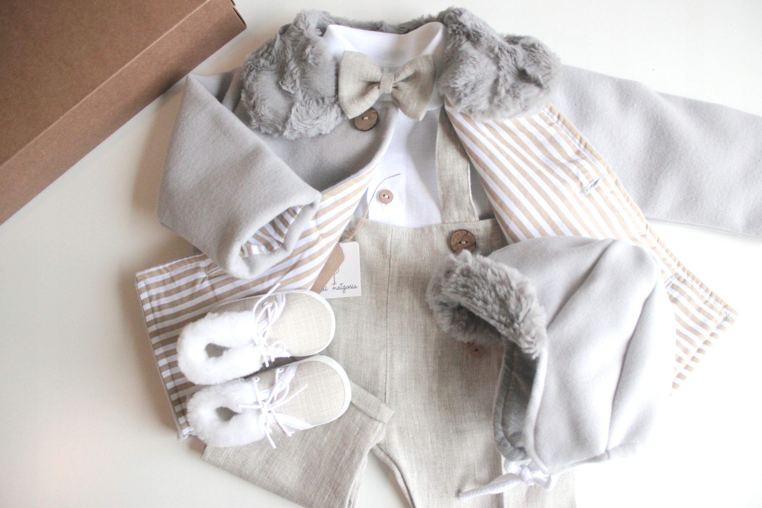 Szary płaszczyk dla chłopca 'miś' r.80 Marka Inna marka