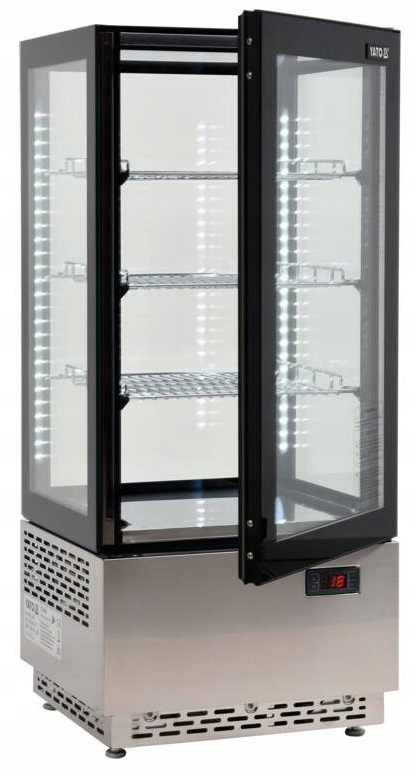 Witryna chłodnicza na ciasta desery 78L LED czarna 3 półki Yato YG-05060