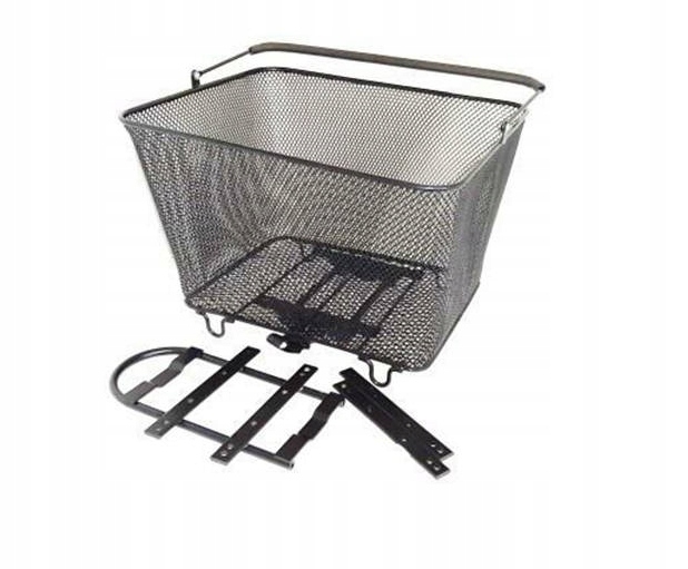Koszyk Rowerowy Tylny 2K HT-CUP-25L Czarny Stalowy 40x32x25 Na Zatrzask