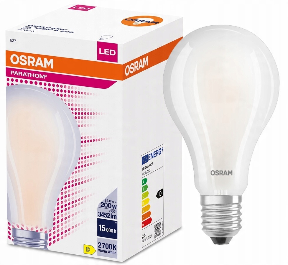 

Osram żarówka Led 24W 200W E27 2700K szkło