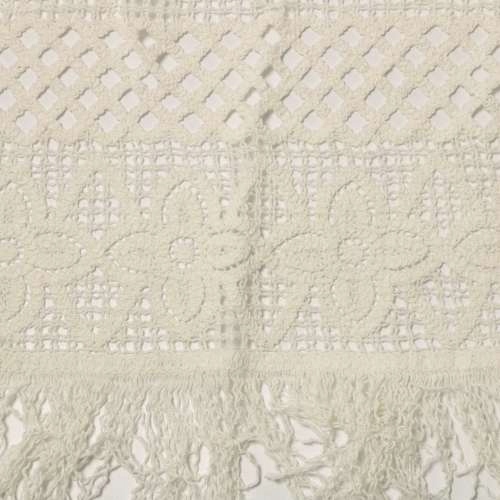 italská silná bílá krajka ve stylu gipiury s třásněmi