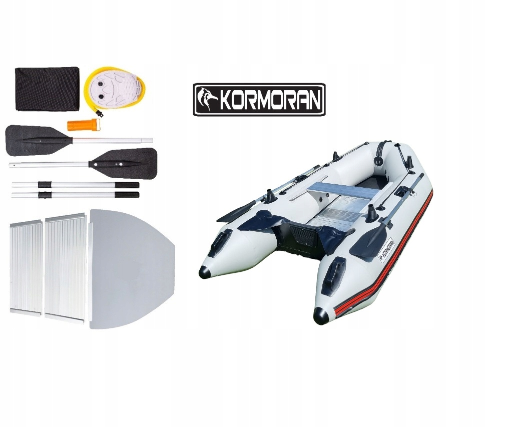 Ponton Kormoran 270pp Alu Podłoga Mocny szary