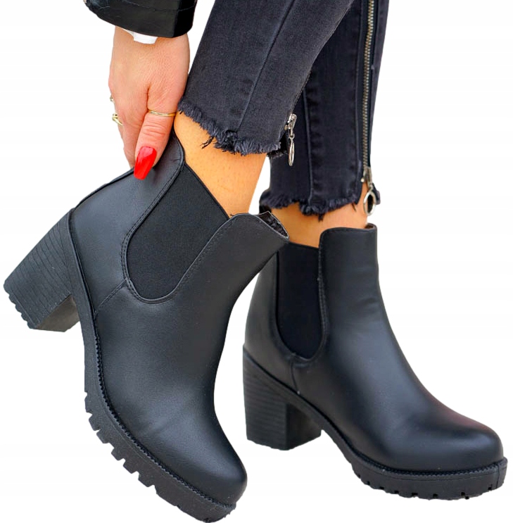 Botki Blogerki Damskie Na Obcasie Z Gumą 40 Rozmiar 40