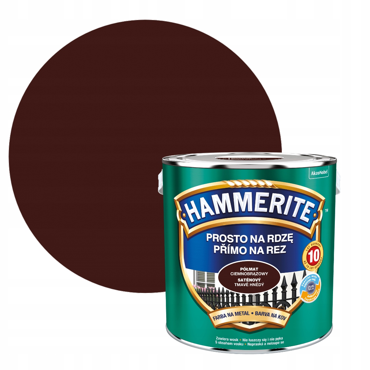 Hammerite Na Rdzę 2,5L Ciemnobrązowy Półmat