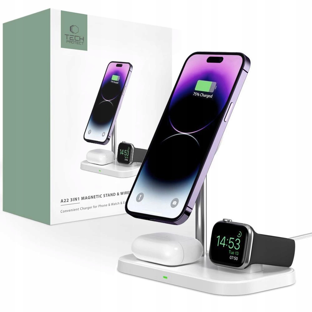 Nabíječka Tech-Protect QI15W-A22 indukční MagSafe pro chytré hodinky Watch AirPods