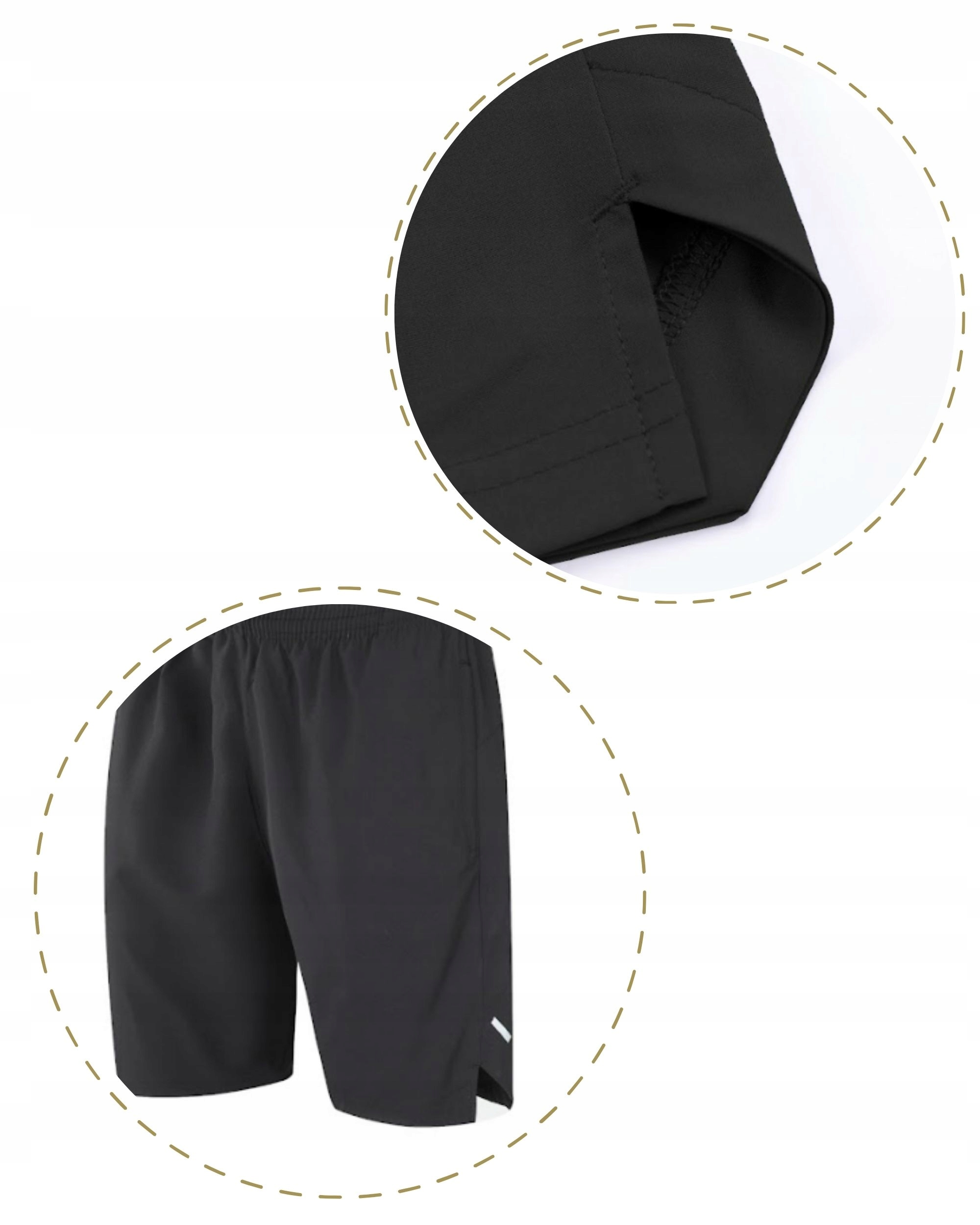 Spodenki rowerowe krótkie sportowe na rower CZARNE 2 KIESZENIE odblaski XL Kod producenta SZORTY SPORTOWE MĘSKIE SPODENKI