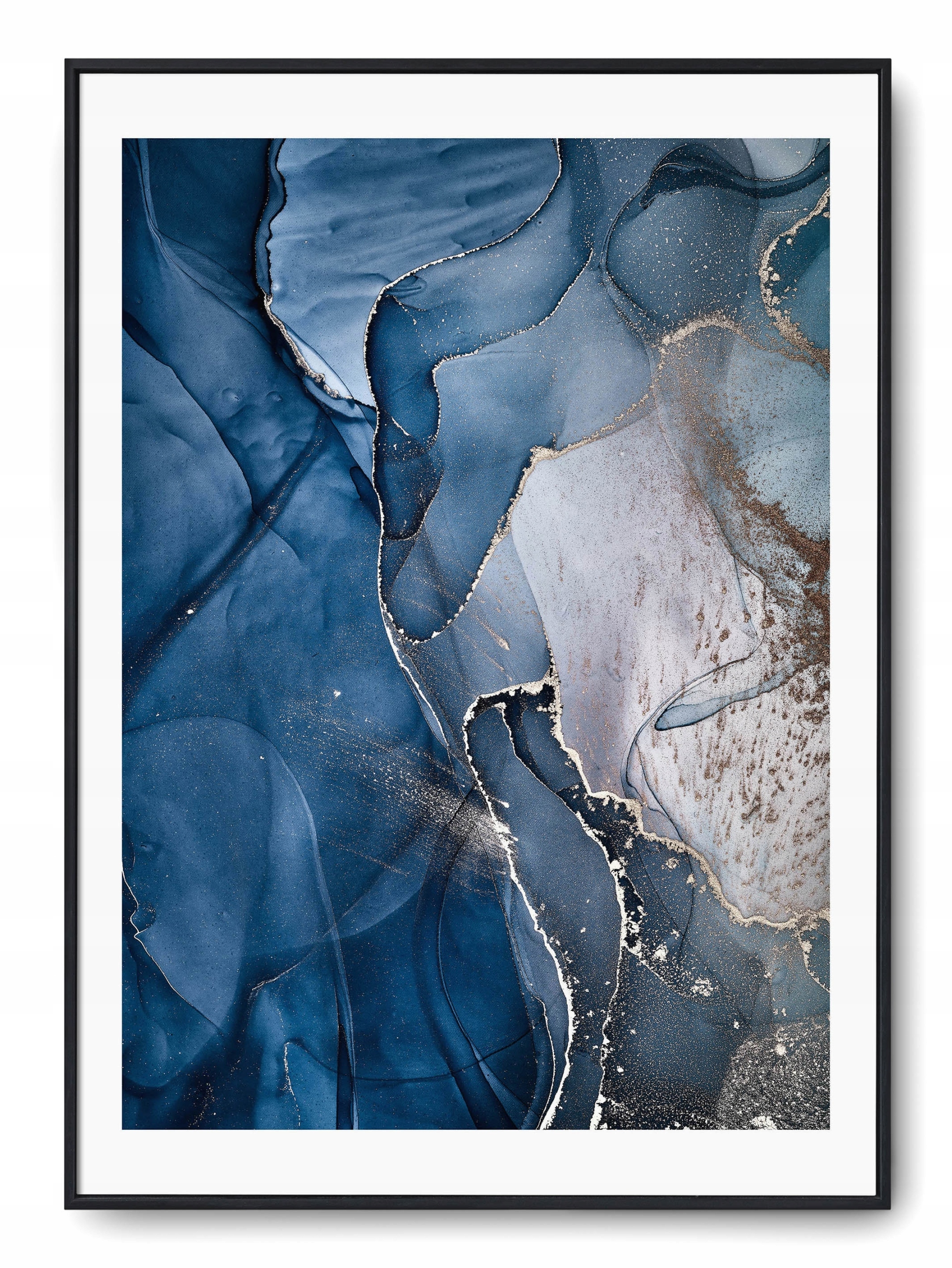 

Plakat r B2 50x70 cm Marmur Tekstura Błękit Granat