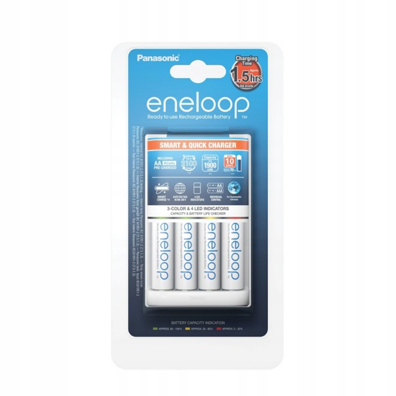 

Ładowarka Eneloop BQ-CC55 + 4 x R6 Aa 1900mAh