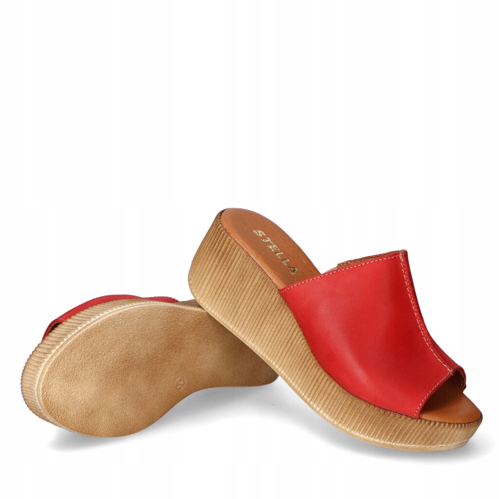 Klapki Stella na koturnie Czerwone 39 Kod producenta 928
