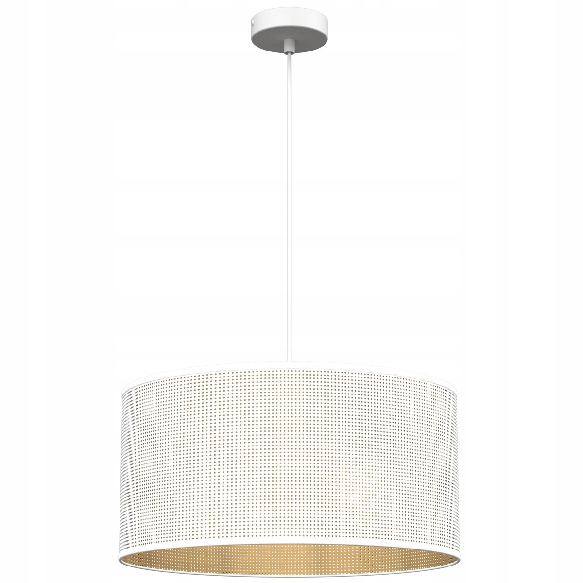 Závěsná lampa s velkým stínítkem z kovové síťoviny Luminex Loft bílá zlatá