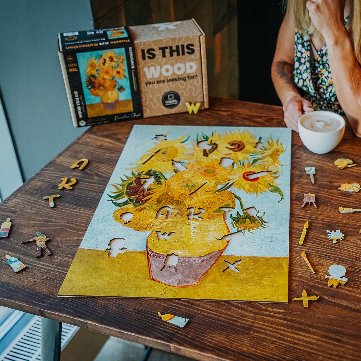 Puzzle drewniane WOOD YOU DO | SŁONECZNIKI Vincent van Gogh | 700 el | XXL Stan opakowania oryginalne