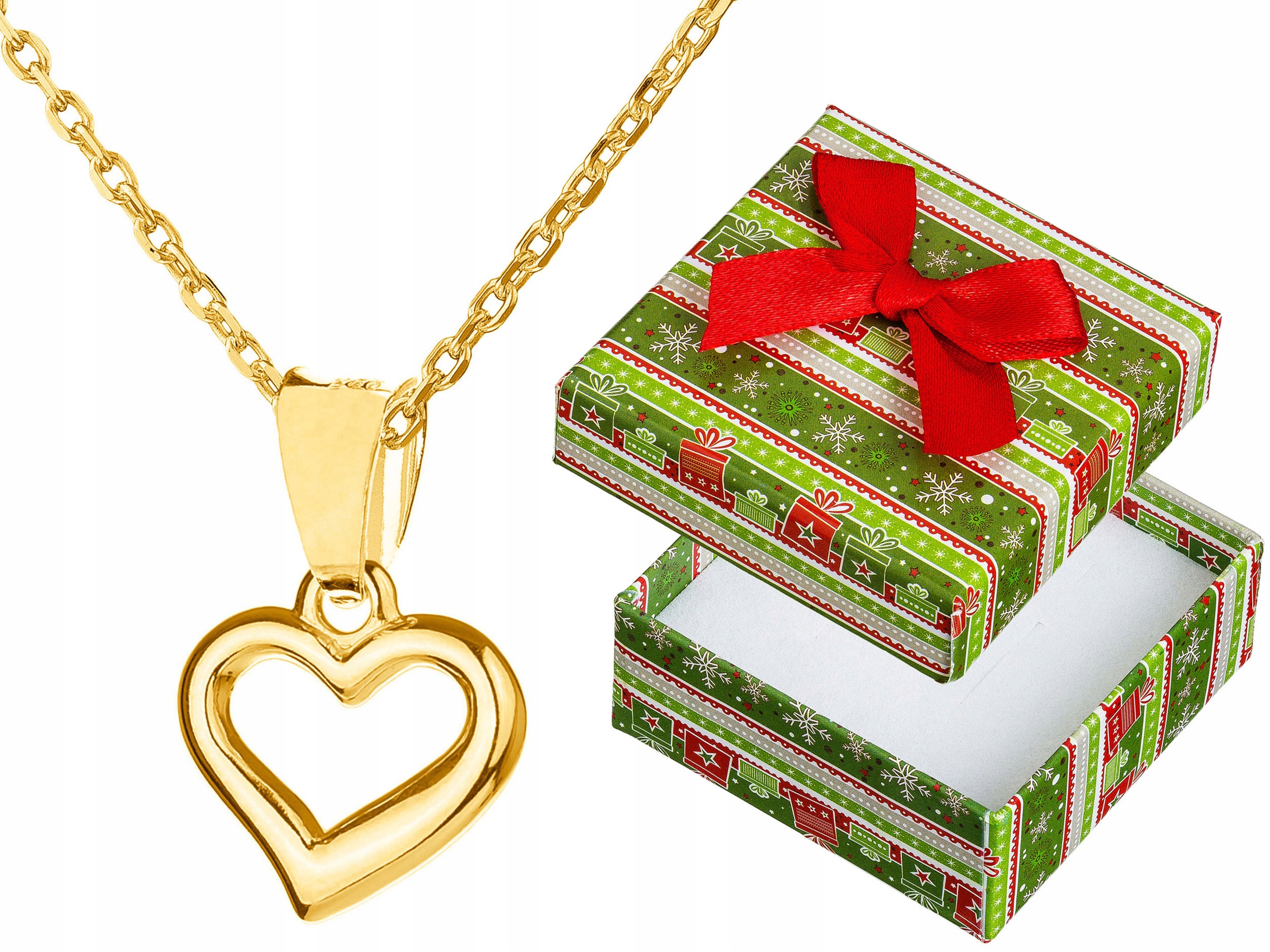 Krátký zlatý náhrdelník Srdce Malé srdíčko Stříbro Pozlacený Choker 35 cm