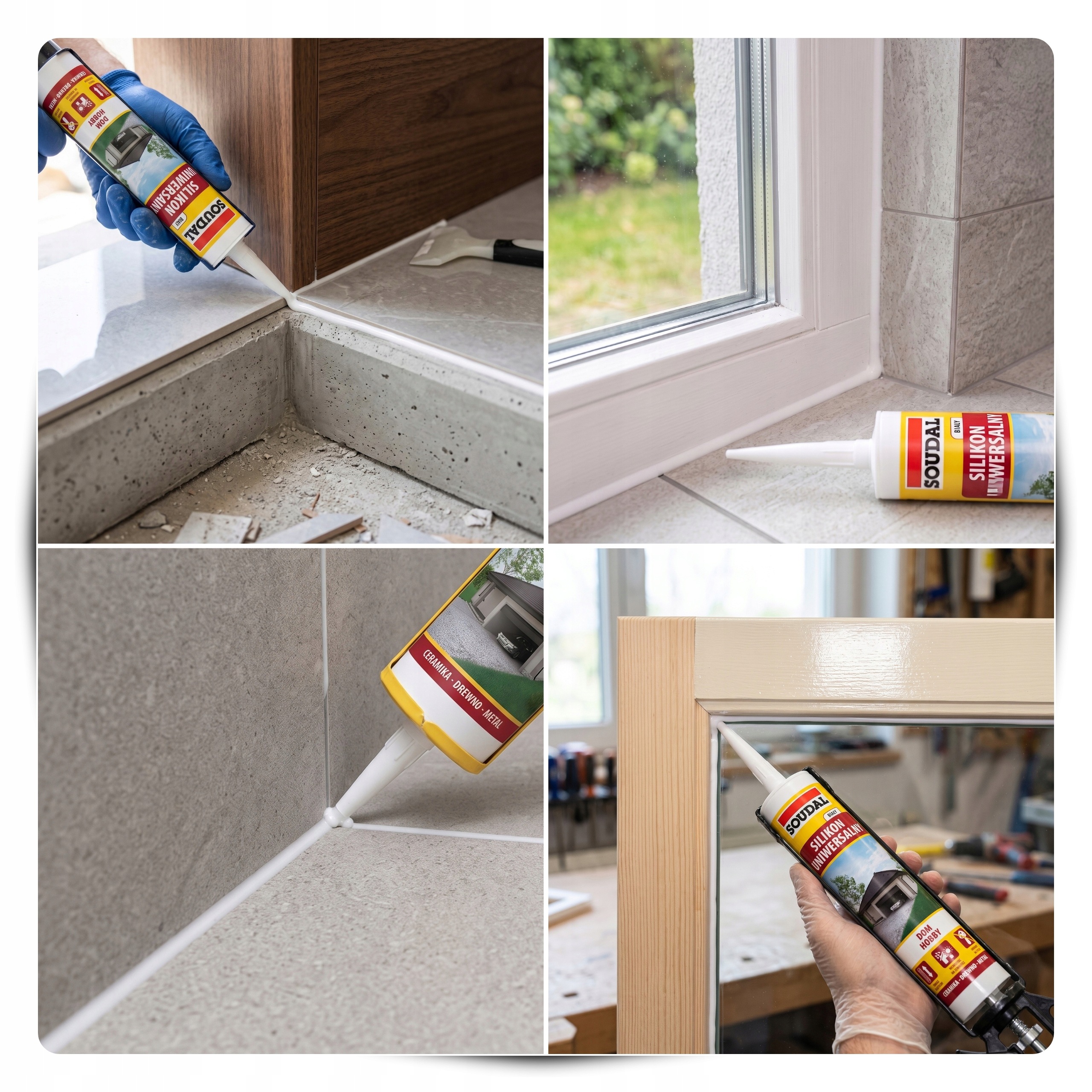 SILIKON UNIWERSALNY USZCZELNIACZ BIAŁY SOUDAL 280 ml