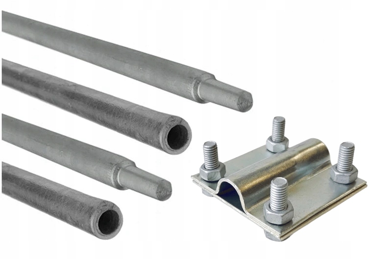 Uziom Szpilka Pręt Wbijany Kompletny 6M Złącze Drut-bednarka 4x1.5M FI14