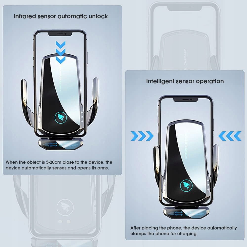 AMAZEFAN 15W Qi Wireless Car Charger for iPhone Samsung Huawei — miniatura 3