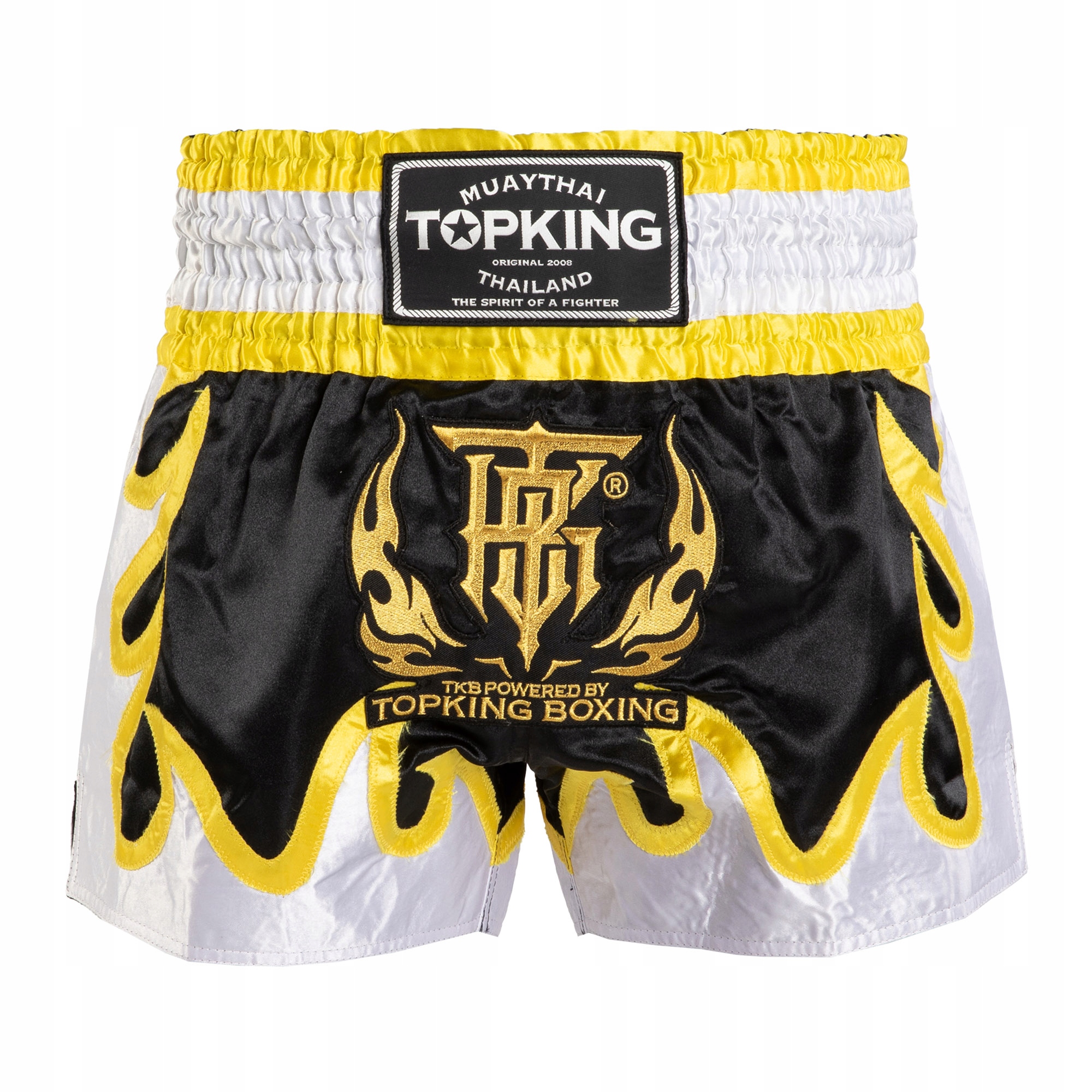 Spodenki treningowe Top King Thai Boxing black/gold/white L