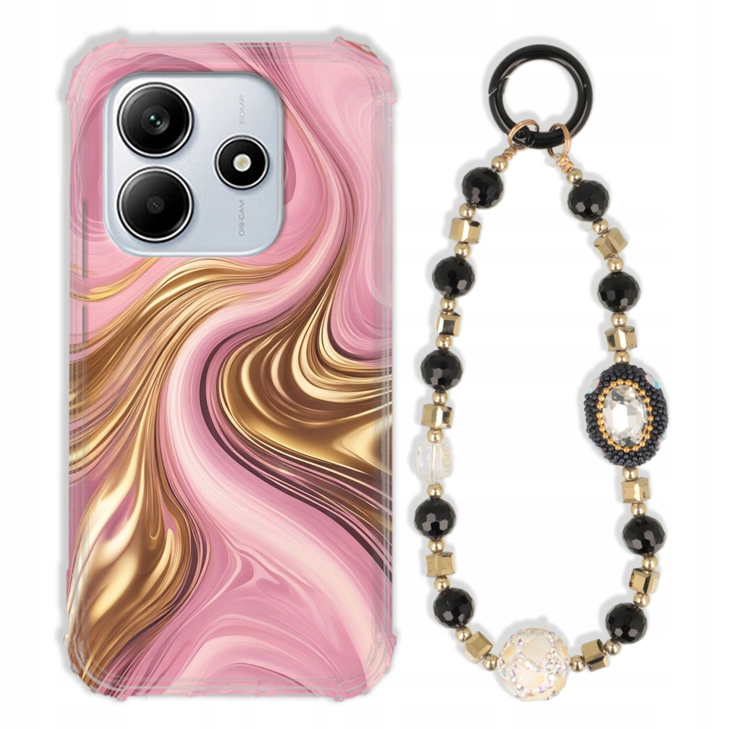 Puzdro Na Xiaomi Note 14 5G Antishock Zirkóny Čierno Zlaté|odolné|pevné