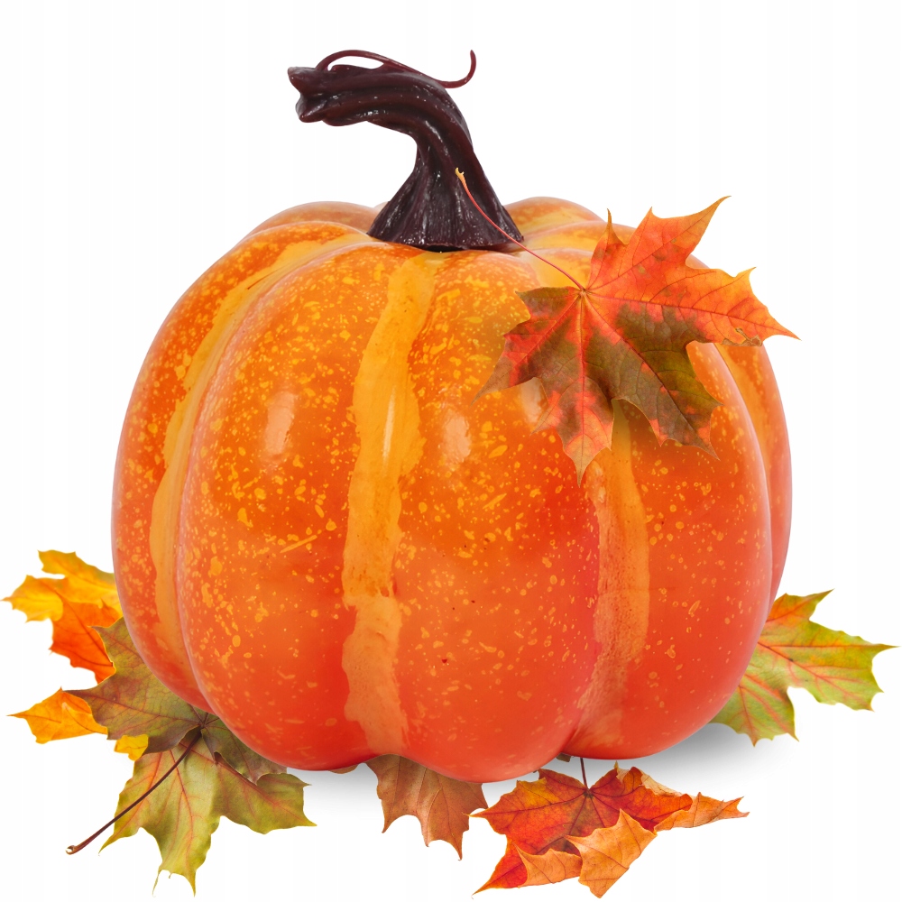 Sztuczna DYNIA dekoracyjna ozdobna pomarańczowa na HALLOWEEN Jesień 10cm