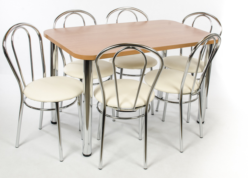 Zestaw stol 120/70 chrom + 6 krzeslo tulipan polsk Wysokość stołu 75 cm