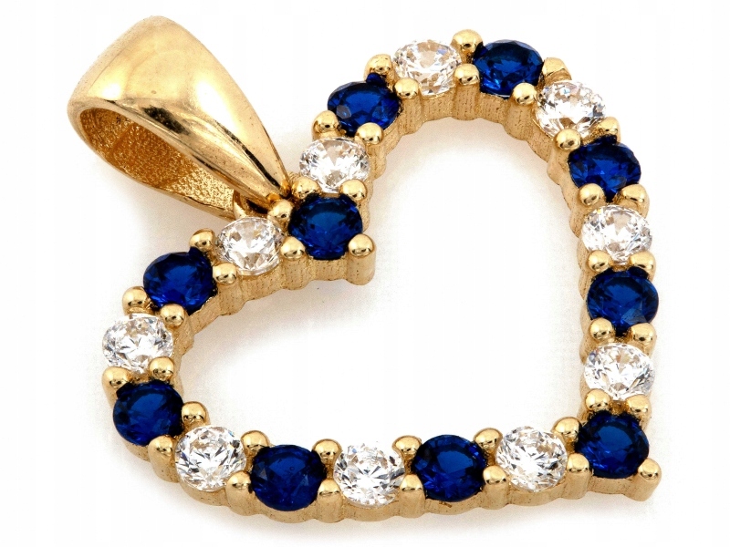 Krásný přívěsek ze zlata 585 s zirkony, srdce ideální na Valentýna 14kt