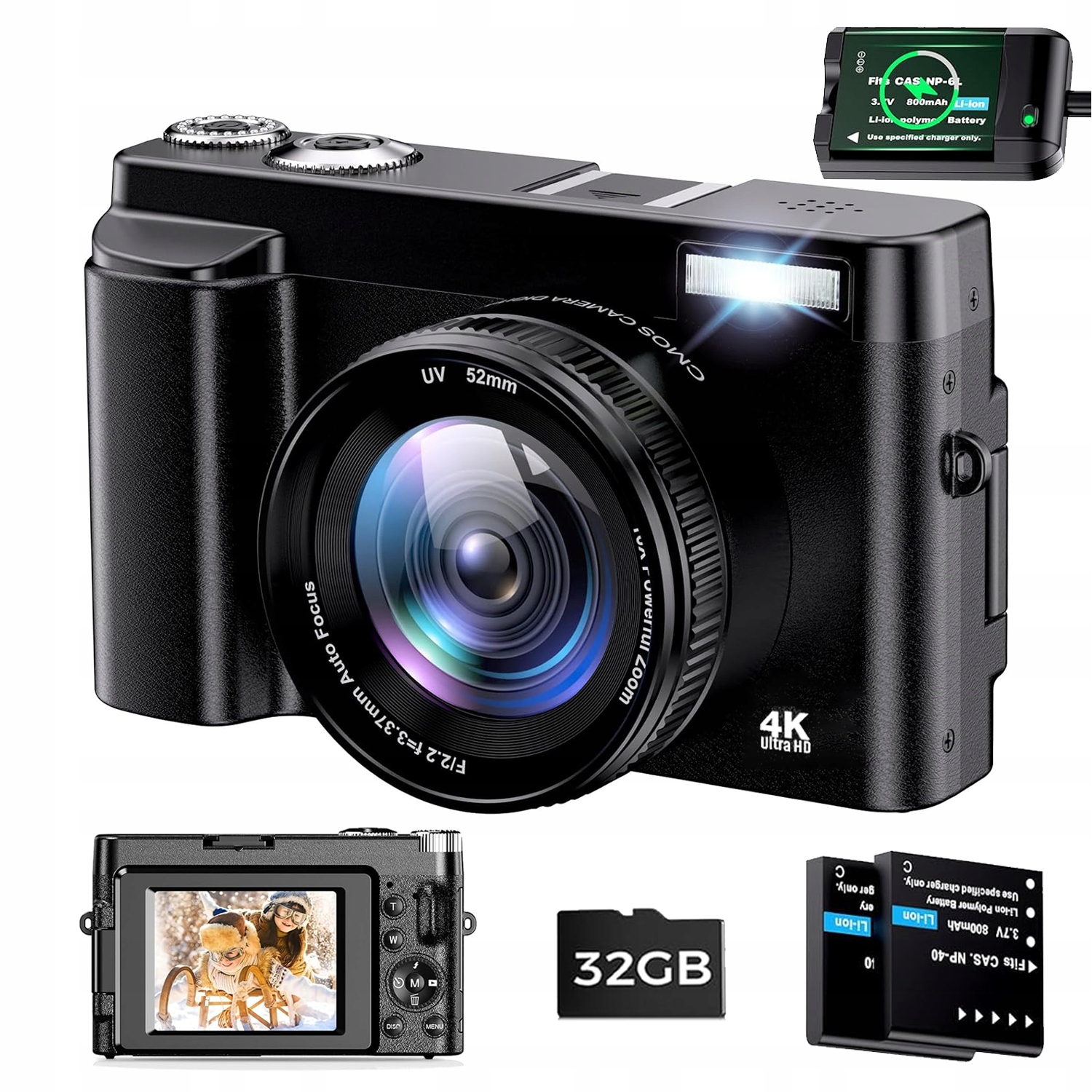 Kompaktní Digitální Fotoaparát 4K Hd 48MP S 16X Zoomem