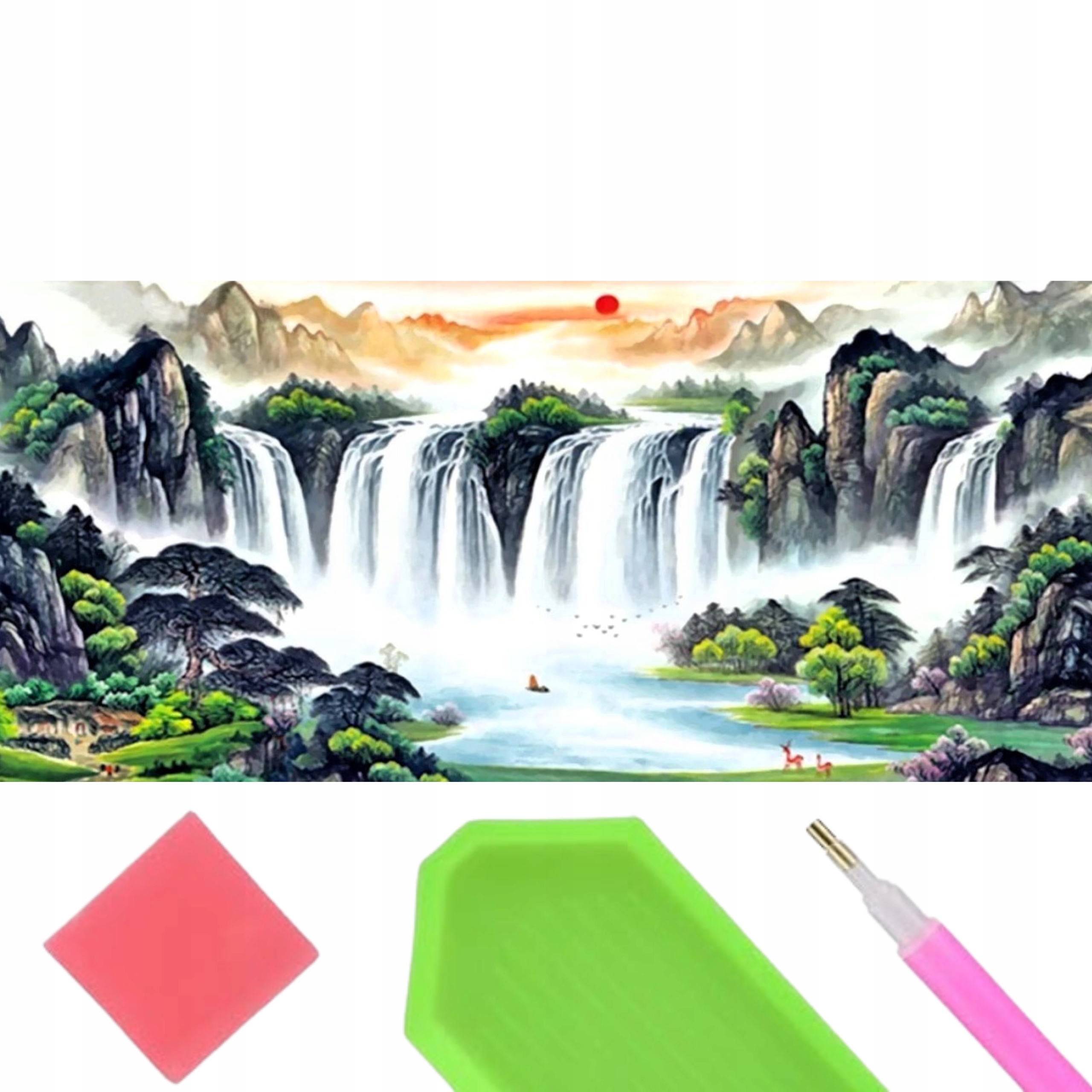 Velká výšivka Diamantový vodopád Krajina 80X40 XXL Diamond Painting Mozaika