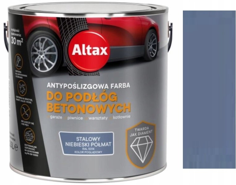 Altax Farba Antypoślizgowa Do Podłóg 5014 Stalowy Niebieski Półmat 2.5L