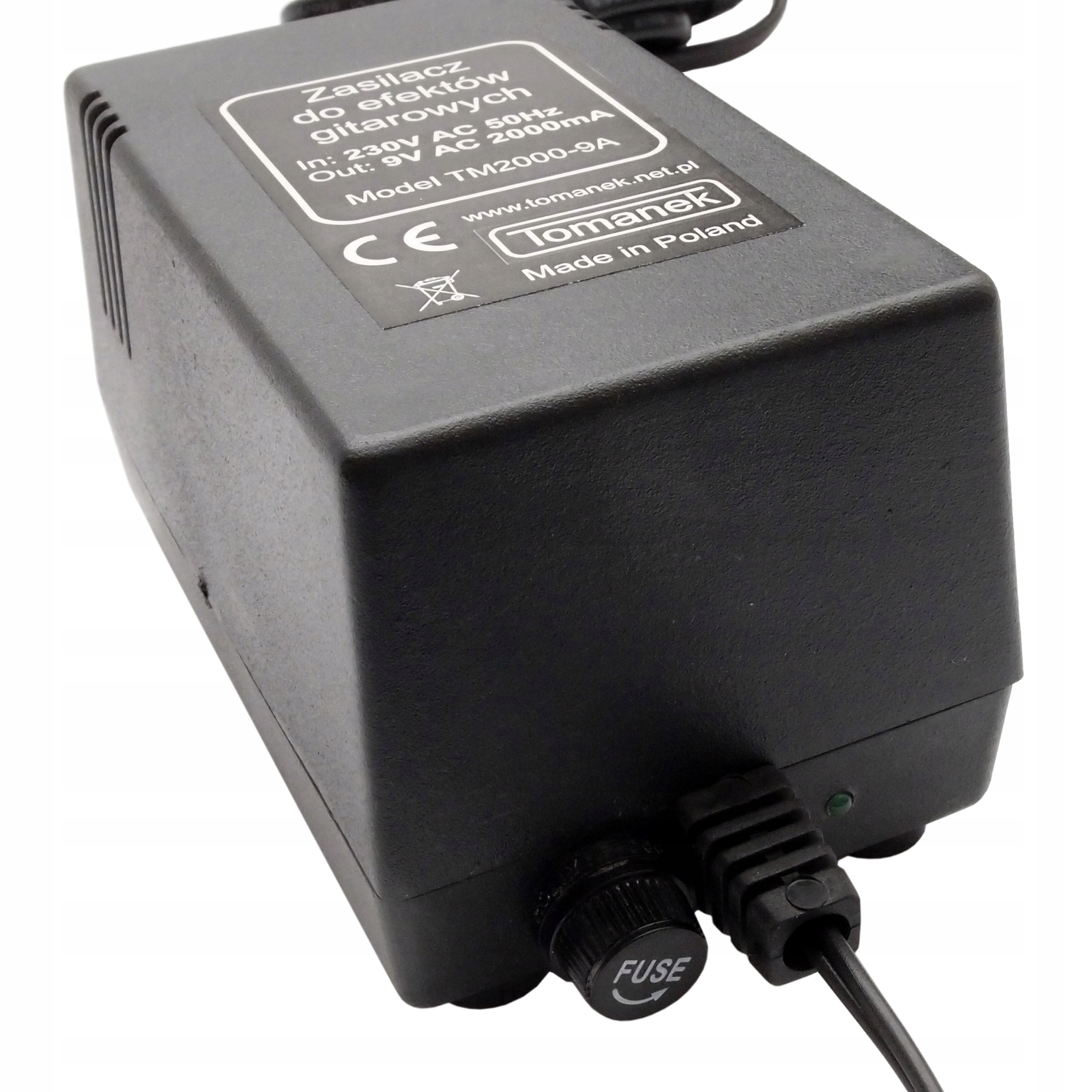 ZASILACZ DO LINE 6 9V AC 2000 mA TOMANEK TM2000-9A Stan opakowania oryginalne