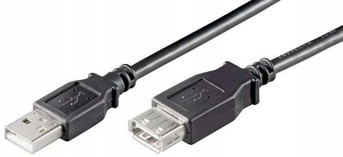 Microconnect USB2.0, M/F, 3m kabel USB USB A Czarny