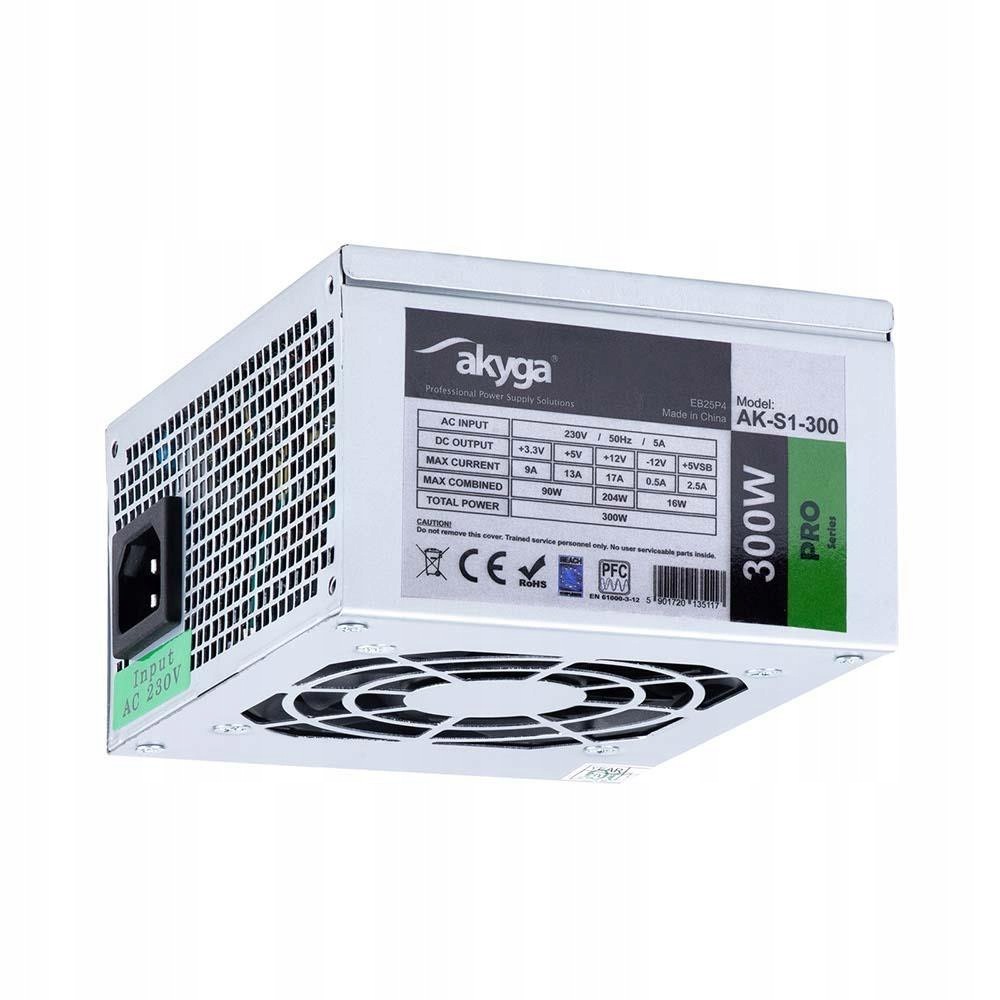 Zasilacz Sfx Akyga AK-S1-300 300W 80mm Spraw >70%