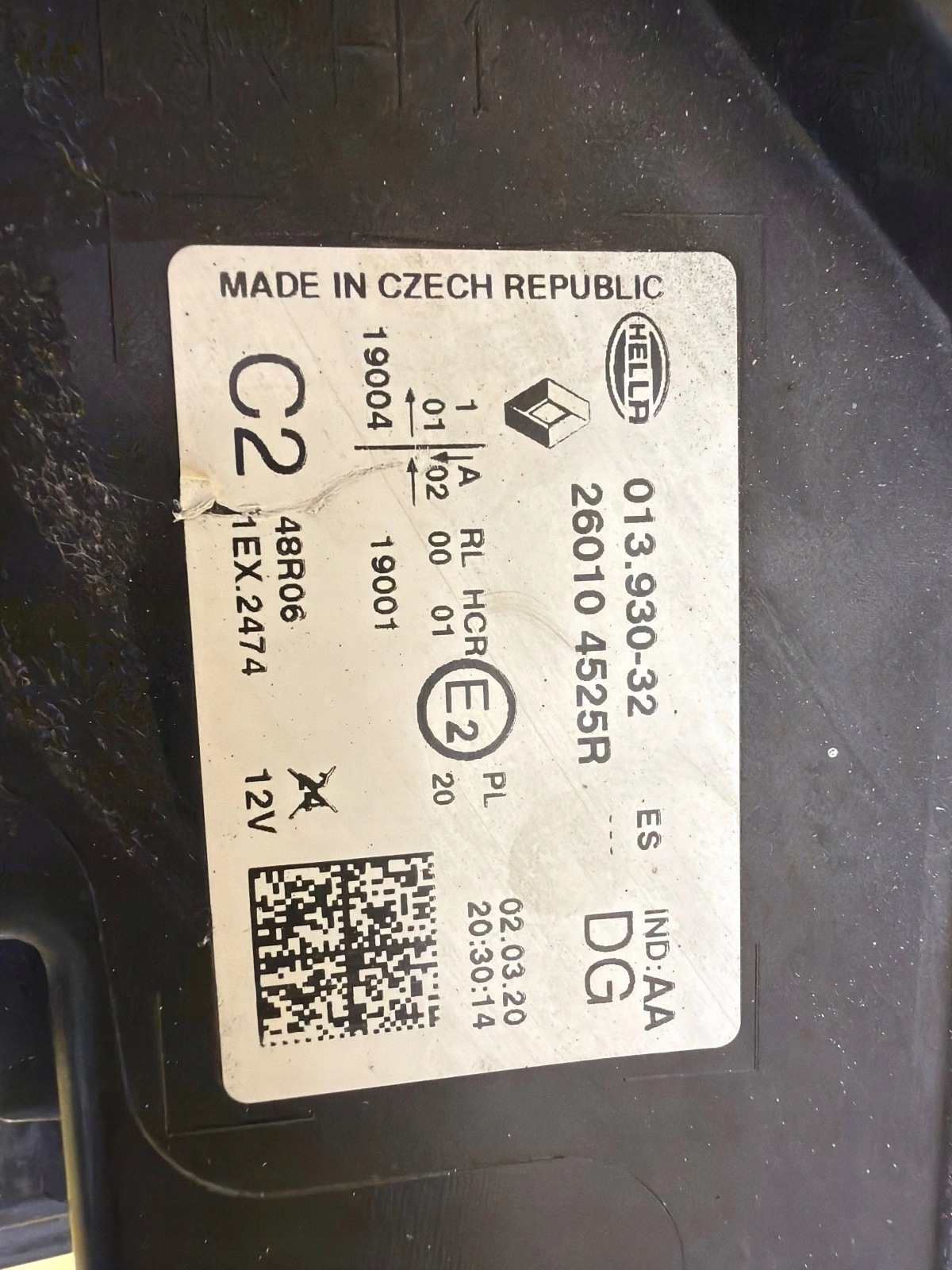 light right Renault Captur 2 II 2019- Full Led 260104525R