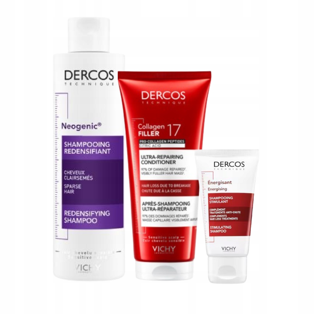 Vichy Zestaw Dercos Neogenic Szampon 200ml Collagen Filler Odżywka 200ml