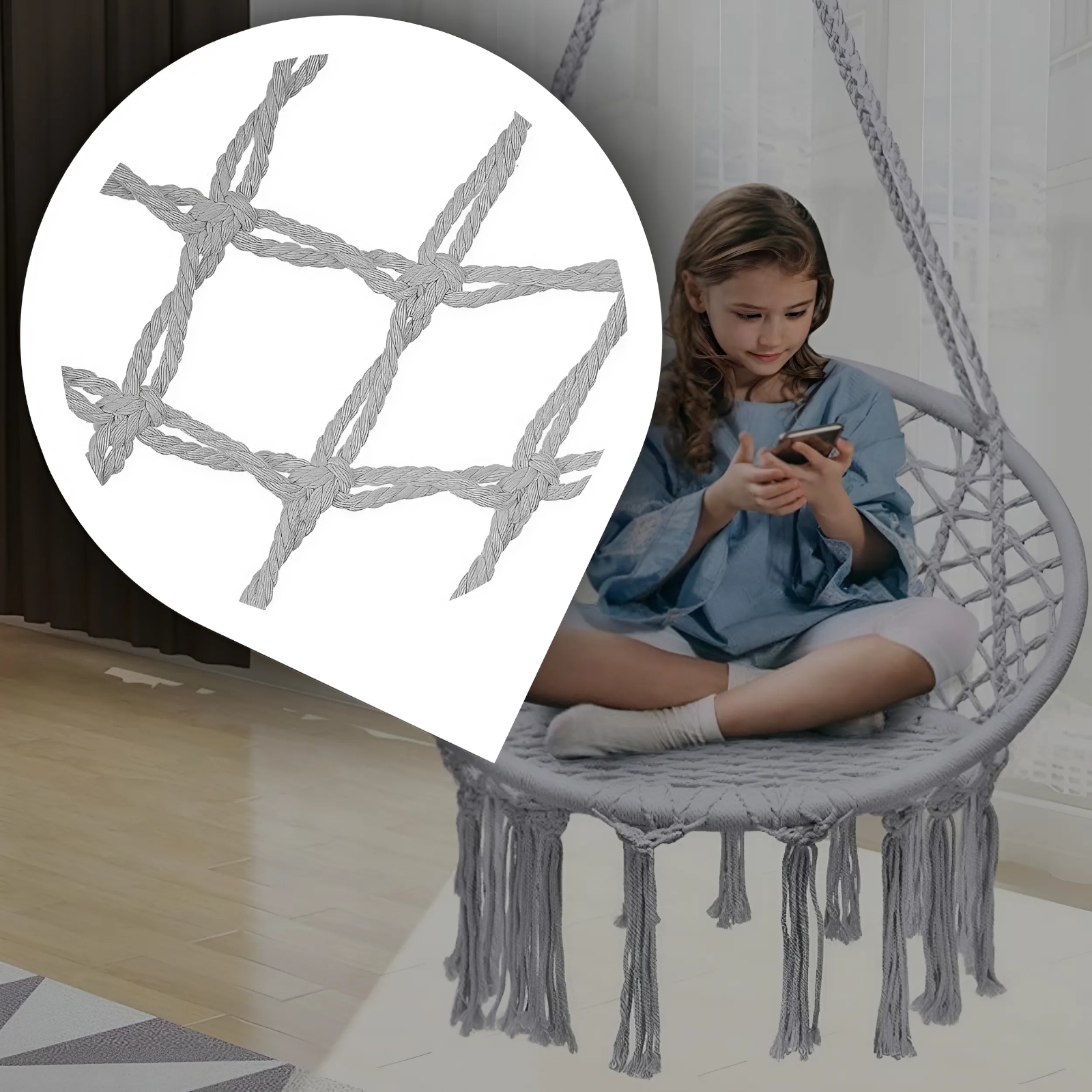 KRZESŁO BRAZYLIJSKIE FOTEL WISZĄCY DO OGRODU TARASU KOKON SIEDZISKO RATTAN Obciążenie maksymalne 99 kg