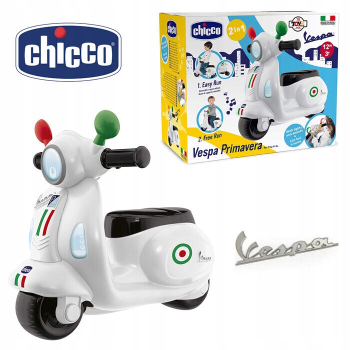 Jeździk Chicco Vespa Primavera motocykl dla dzieci biały skuter