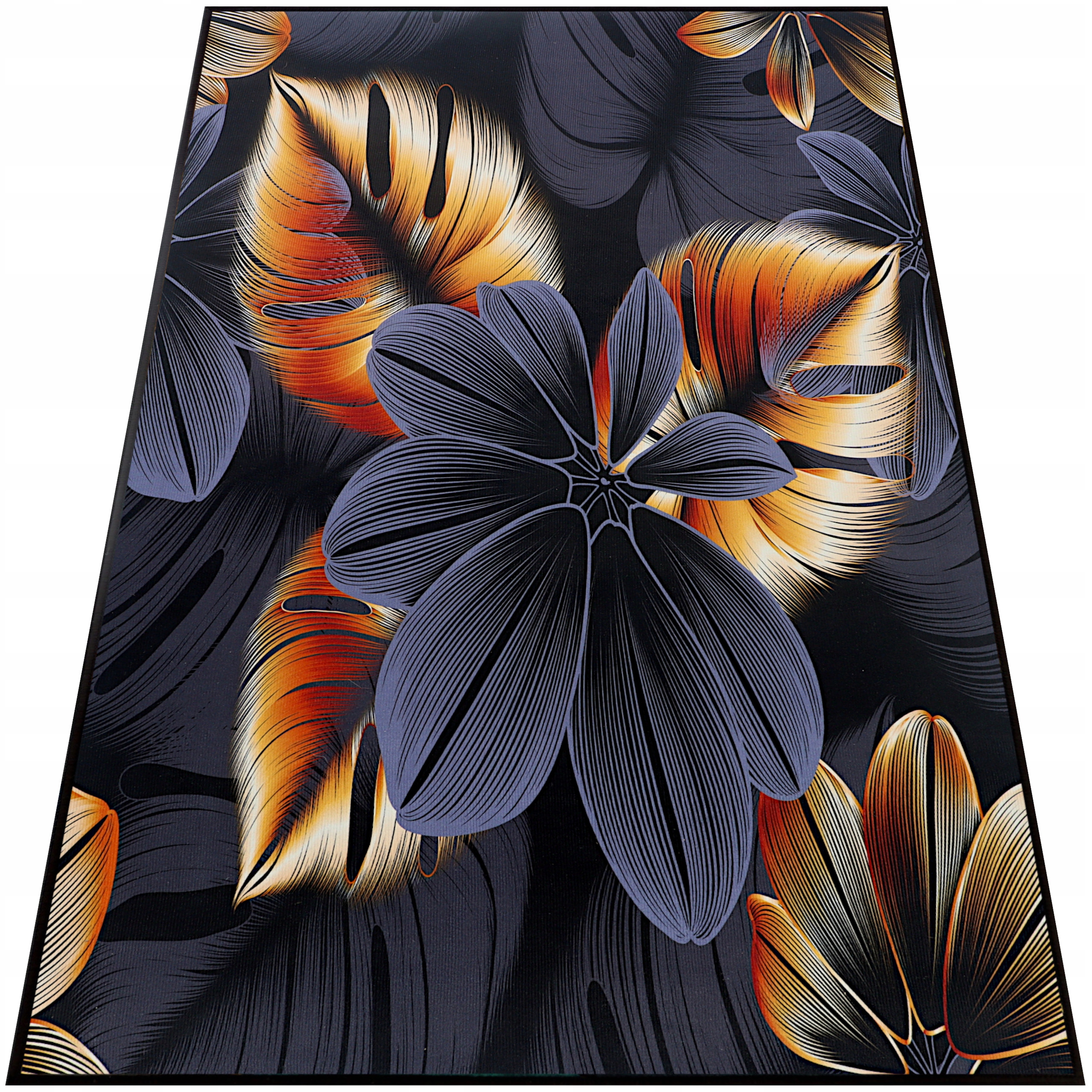 Koberec Do Obývacího Pokoje 140x200 Moderní Černý Módní Barevný Velký Lze Prát