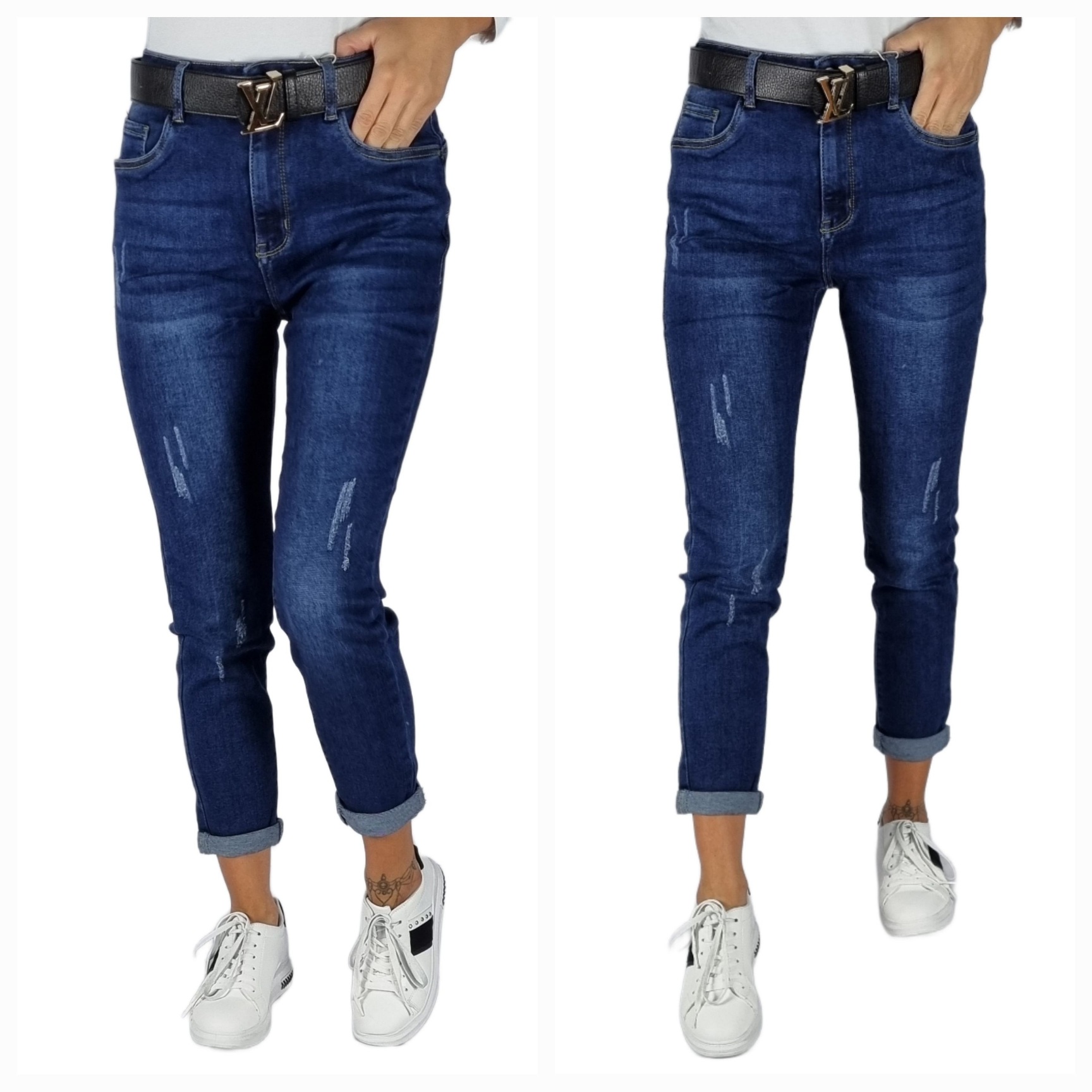 SPODNIE JEANSOWE Z PRZETARCIAMI PLUS SIZE 40/L