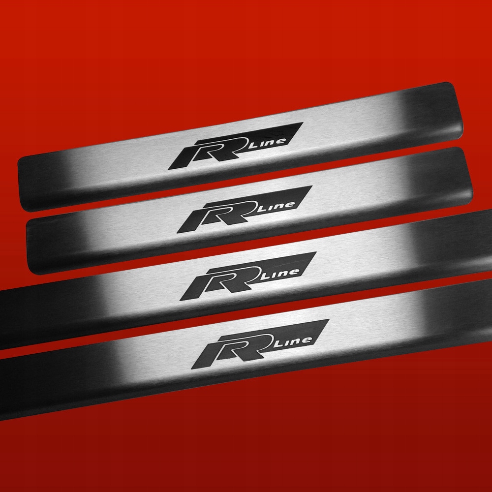 VOLKSWAGEN PASSAT B8 Nakładki progowe RLINE 304 stal nierdzewna Napisy w ko