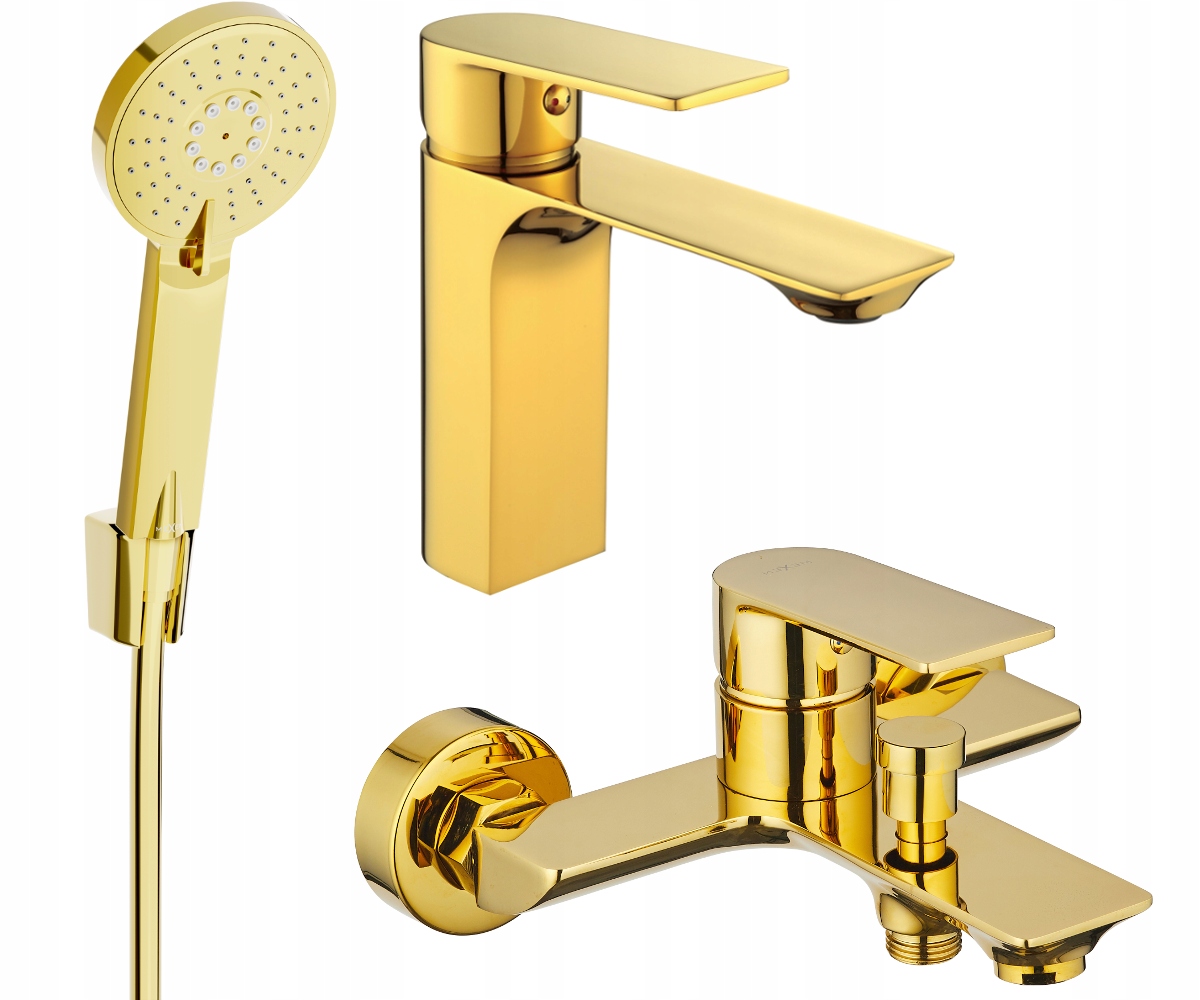 Mexen Alexa R40 Zlatá Vanová Souprava s Umyvadlovou Baterií