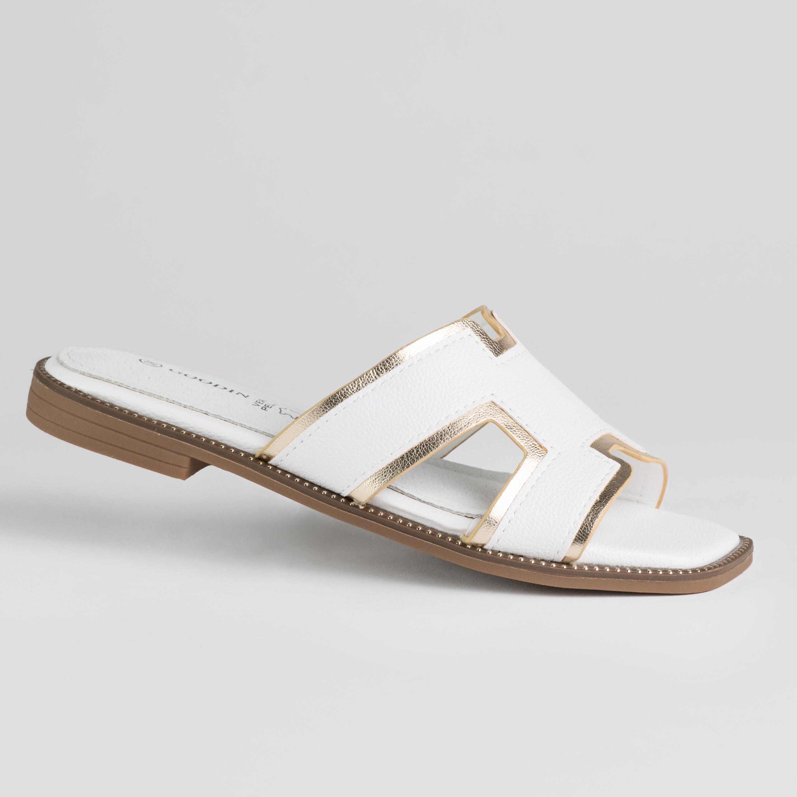 Nazouváky casual kůže Goodin GD-FL895 lehké pohodlné klasické bílé 37