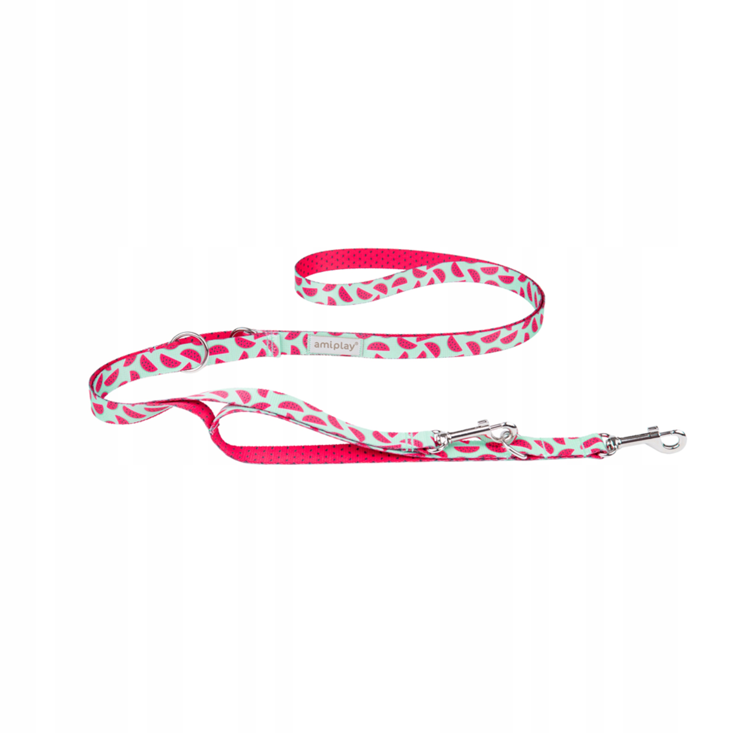 Levně Vodítko pro psa Amiplay BeHappy nastavitelná 7v1 Watermelon 100 200 x 2 cm