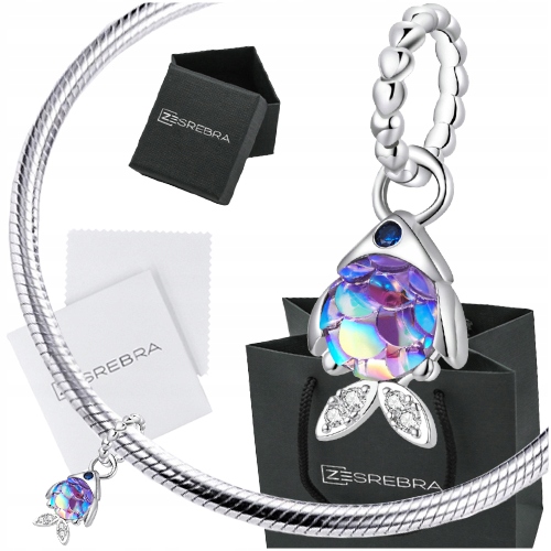 

Charms S925 koralik zawieszka Rybka Holo wisząca
