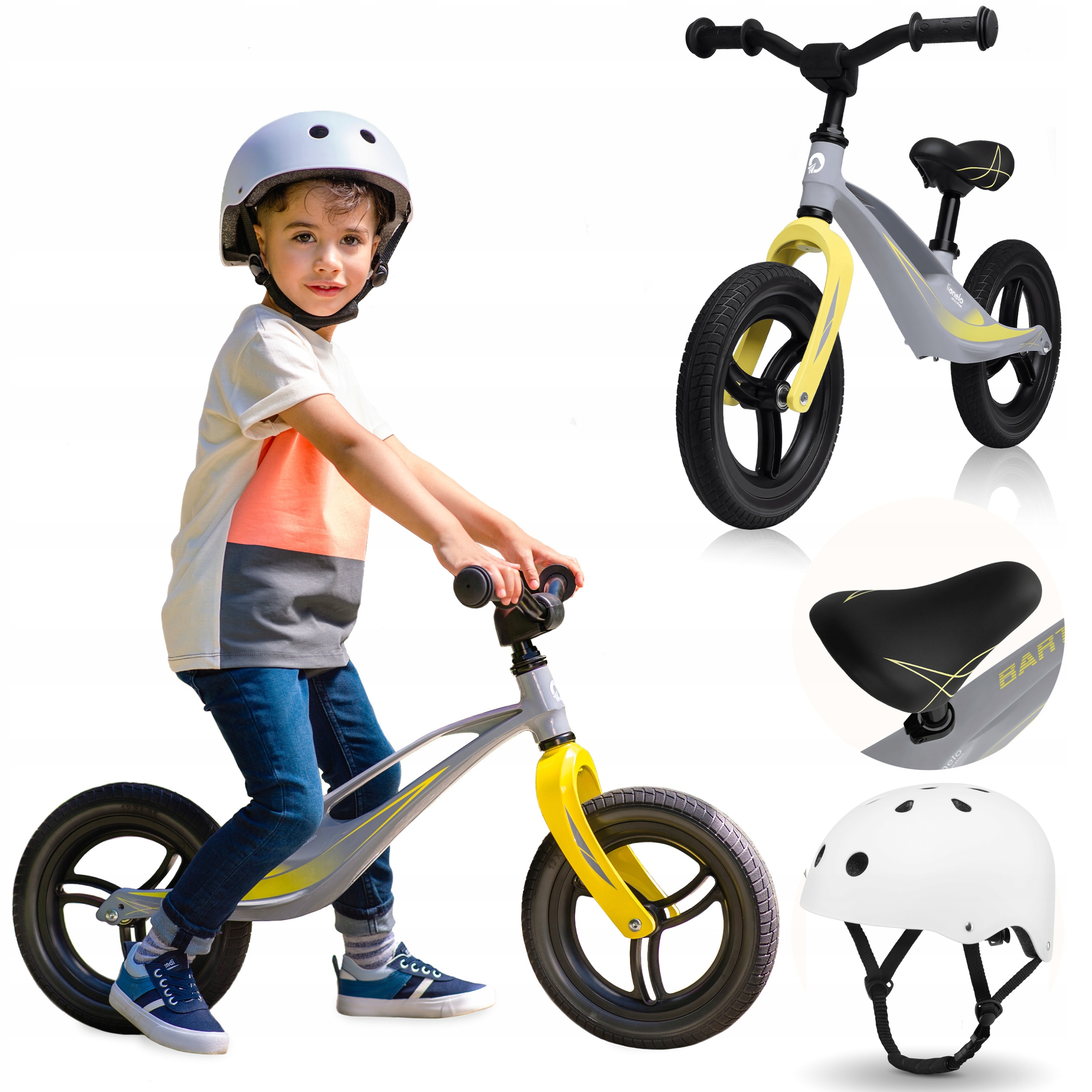 Rowerek biegowy jeździk dla 2 latka Magnezowa Rama Kask Lionelo Bart