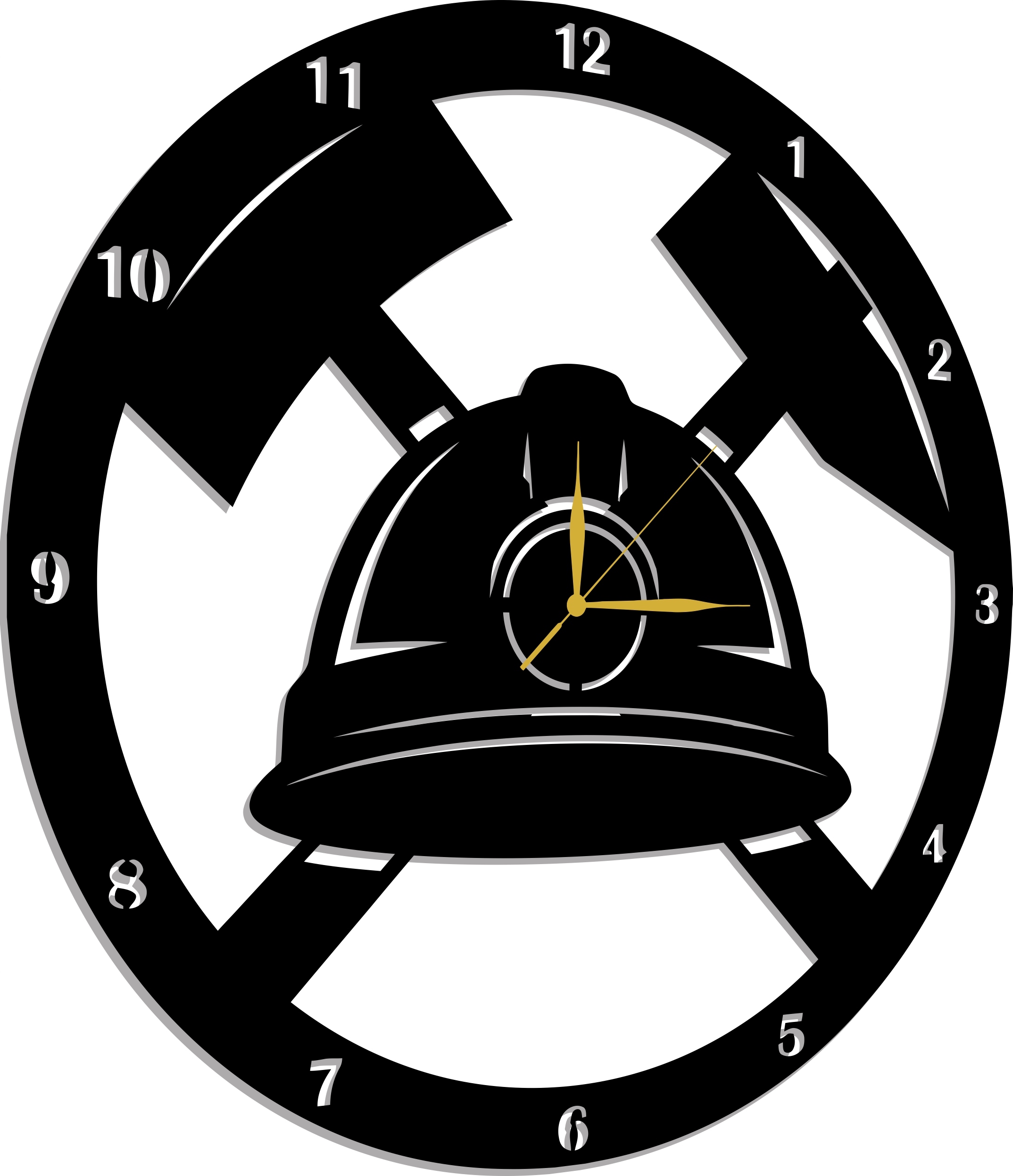 Hodiny Pro Horníka Důl Barbórka Dárek 70 CM 3D