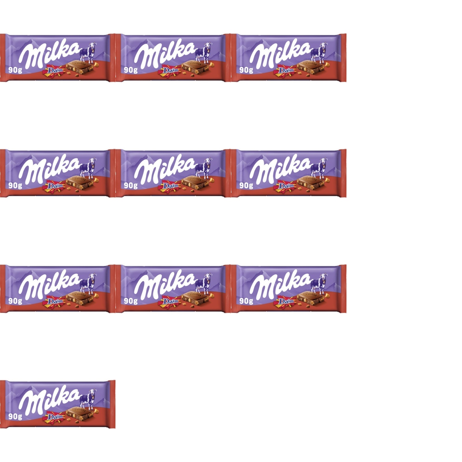 Levně 10x 90g Milka čokoláda daim