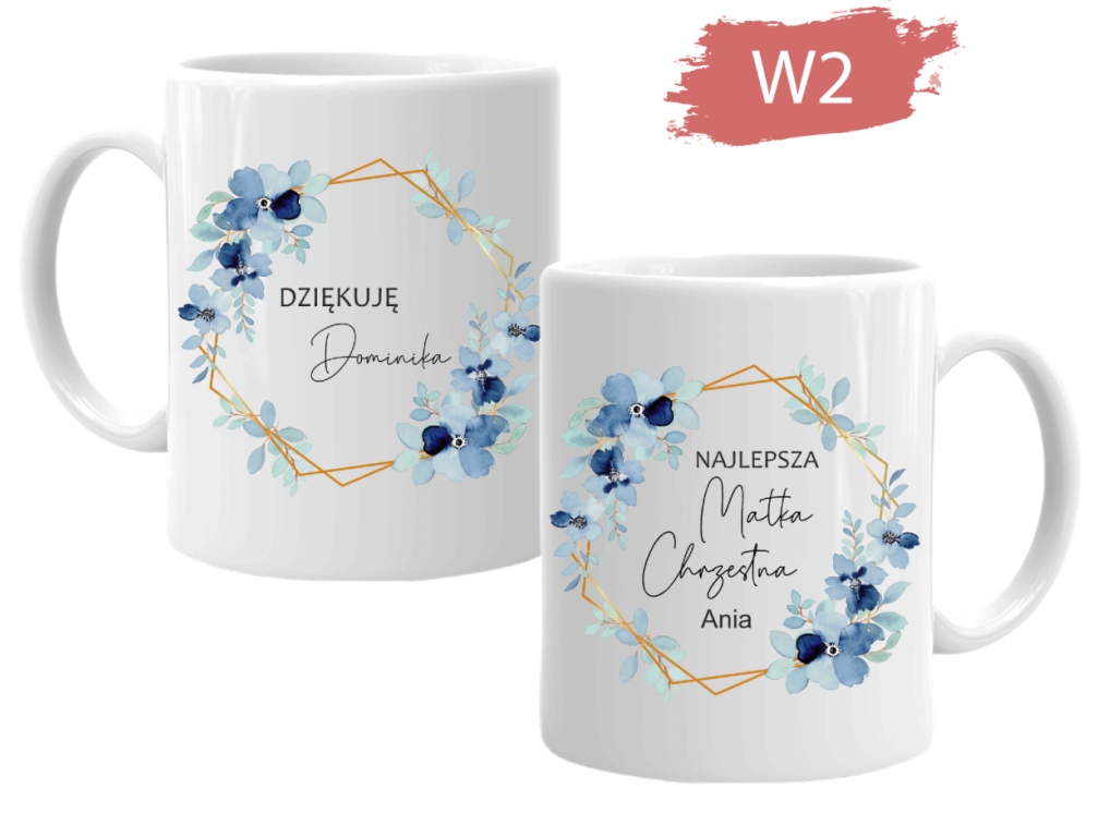 Kubek na podziękowanie dla CHRZESTNYCH CHRZEST KOMUNIA W5 Materiał ceramika