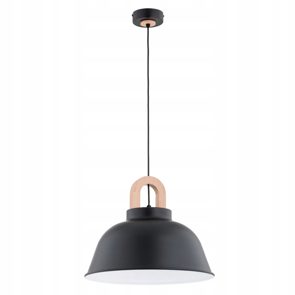 Závěsná lampa Vayper černá dřevěná E27 15W skandinávská Alfa