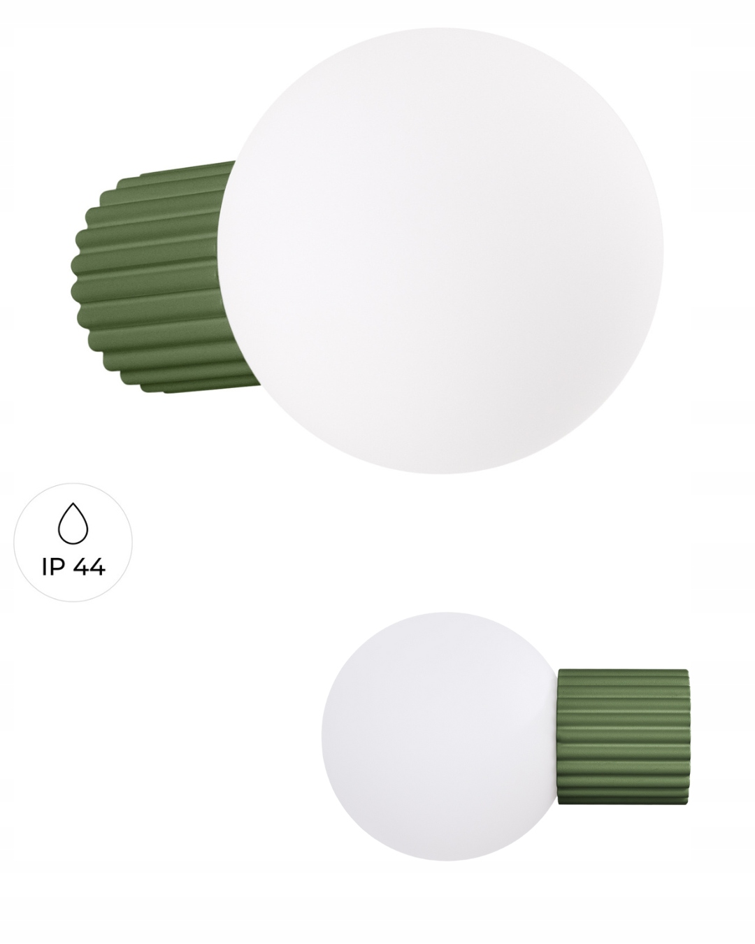 Kinkiet zielony oliwkowy tuba klosz Kula Halo IP44 lampa ścienna do domu